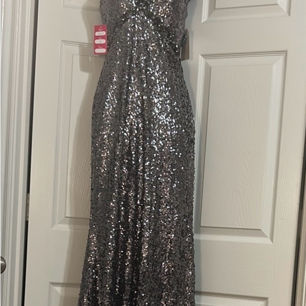Silver Sequin Gown
